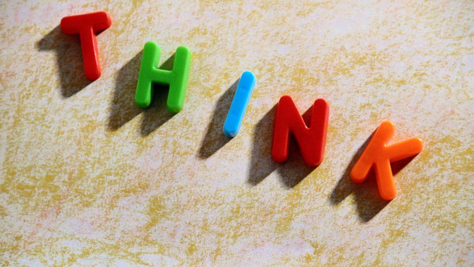 Colourful letters spelling the word 'think'