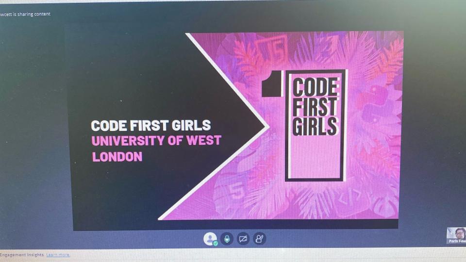 Slide from WInSTEM and Code Girls First's online talk
