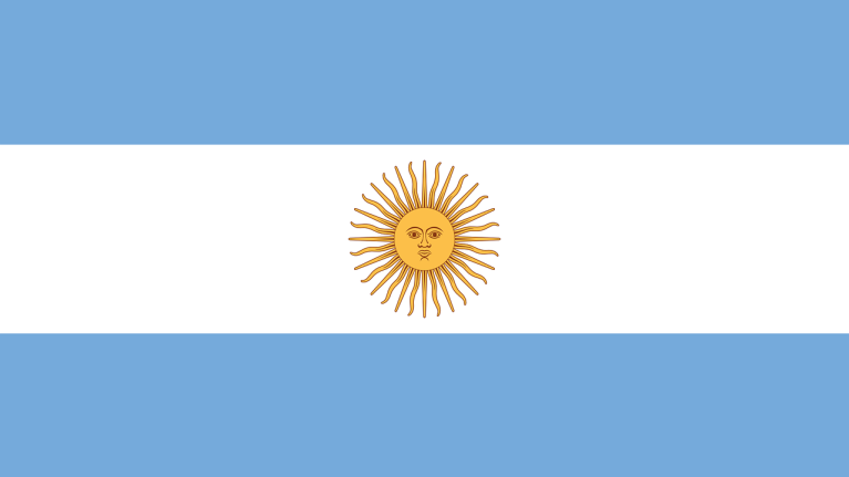 The flag for Argentina