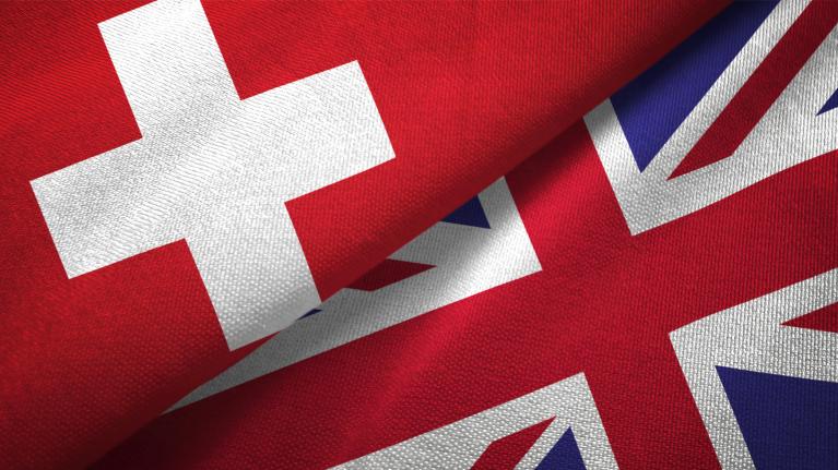 Swiss and UK flags