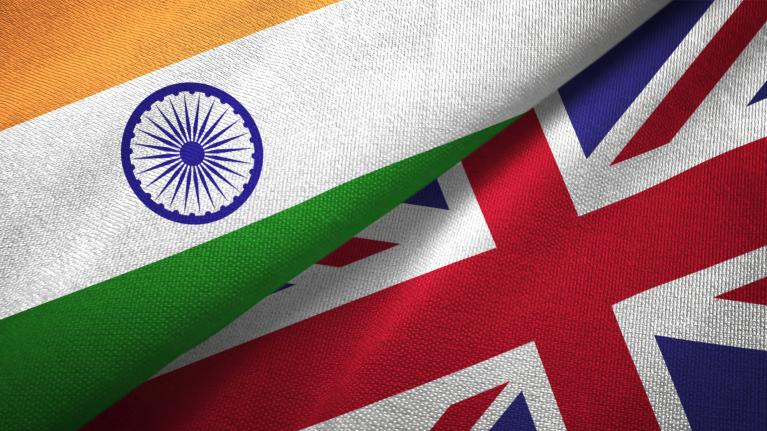 Indian and UK flags