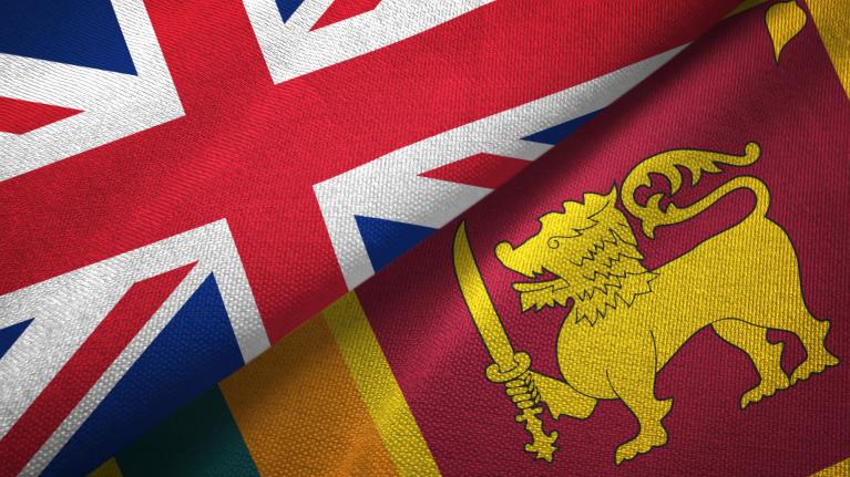 Sri Lanka and UK flags