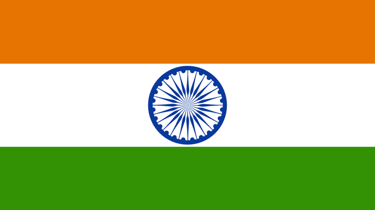 The flag for India