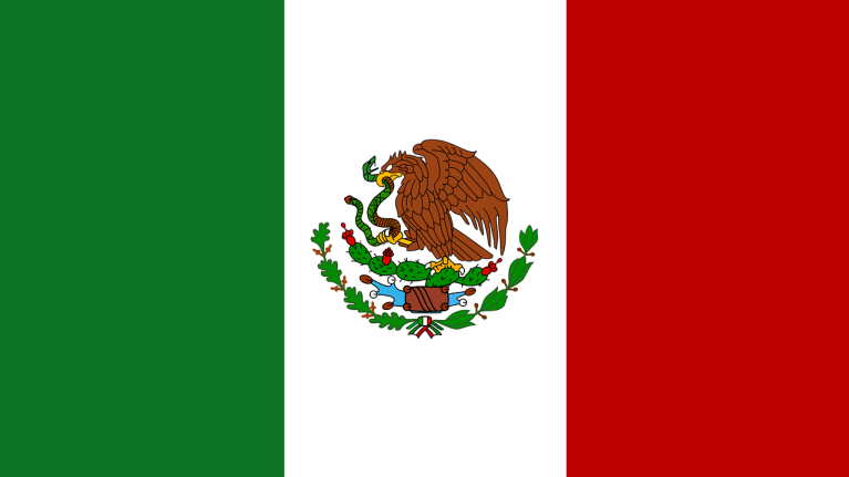 The flag for Poland Mexico