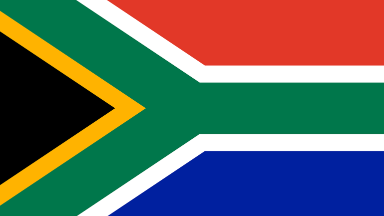 The flag for South Africa