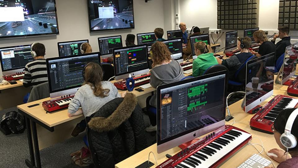 A teaching lab at the London College of Music