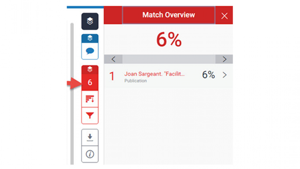 Image of the Similarity match overview in Turnitin