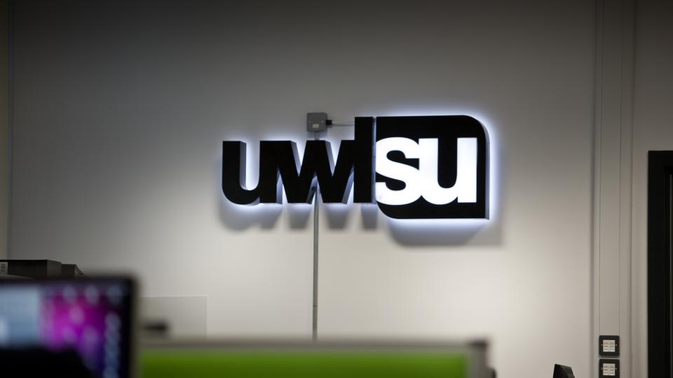 University of West London Student Union lit up sign