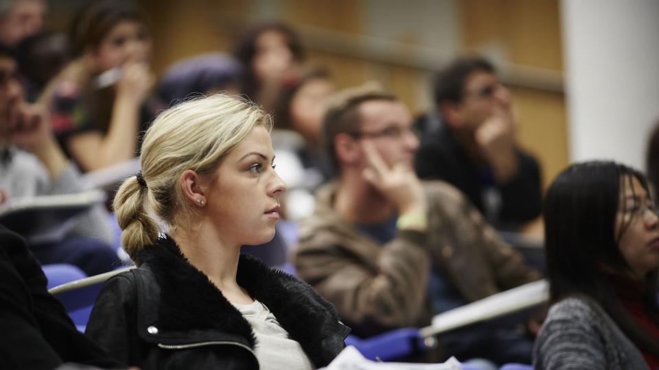 Students attending a lecture at the University of West London