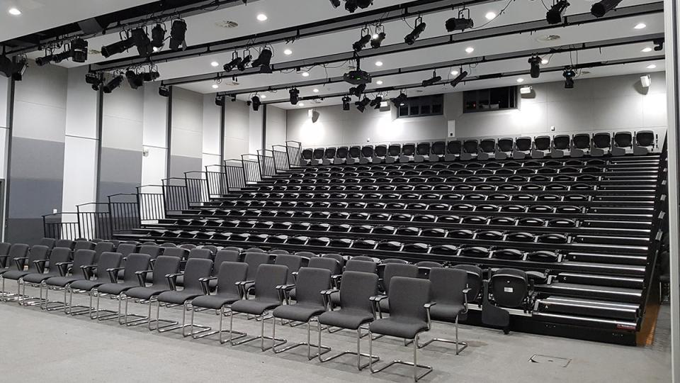 Seating in the empty Weston Hall theatre