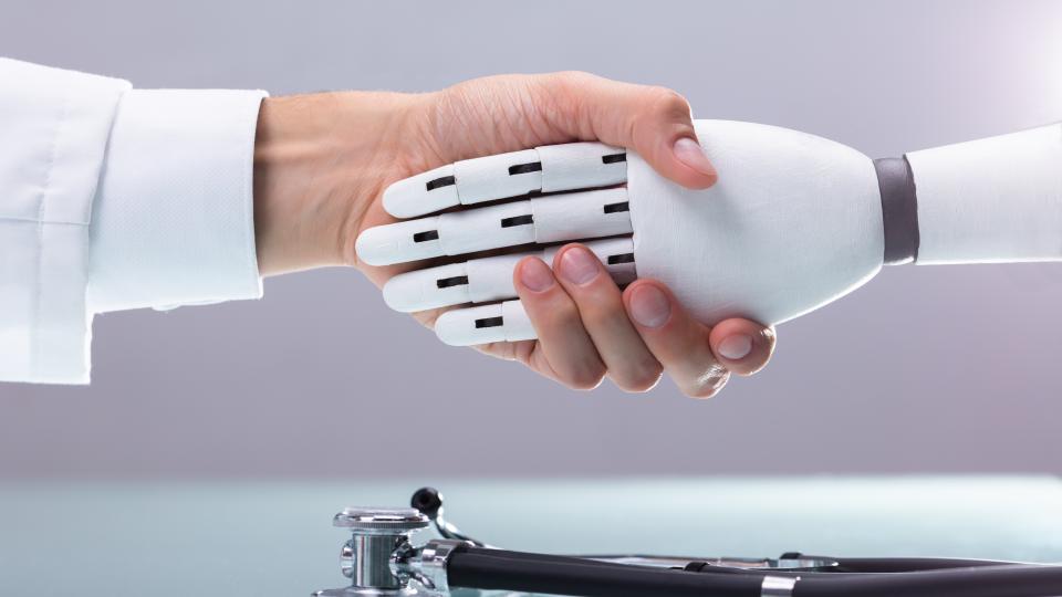 Robot shaking hands