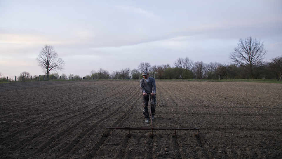 A man working in a field.
