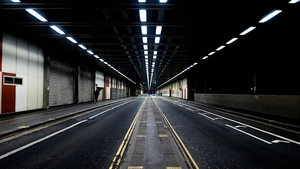 motorway tunnel with no cars pictured