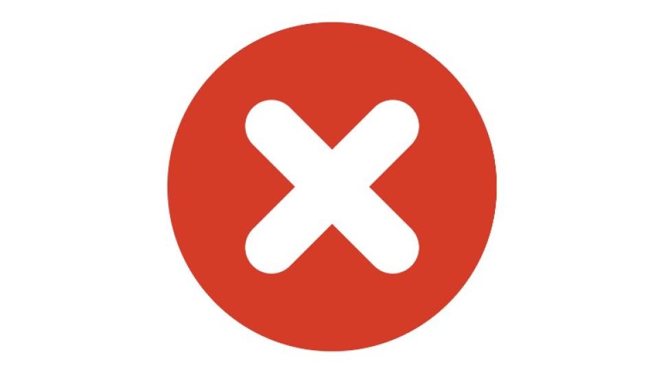 Graphic of a white cross against a red circle background