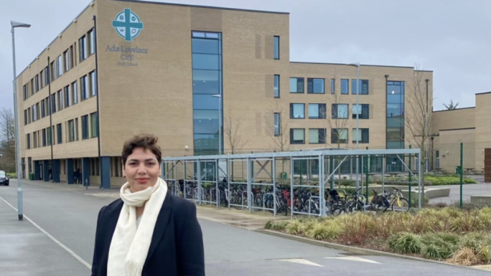 University of West London lecturer Neda Azharmehr visiting Ada Lovelace School