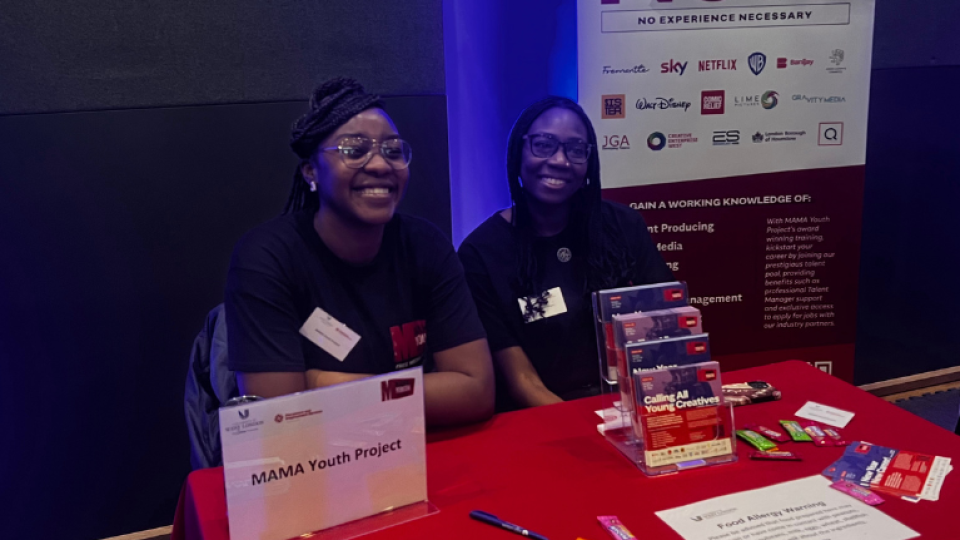MAMA Youth Project reps at the University of West London Creative Careers Fair