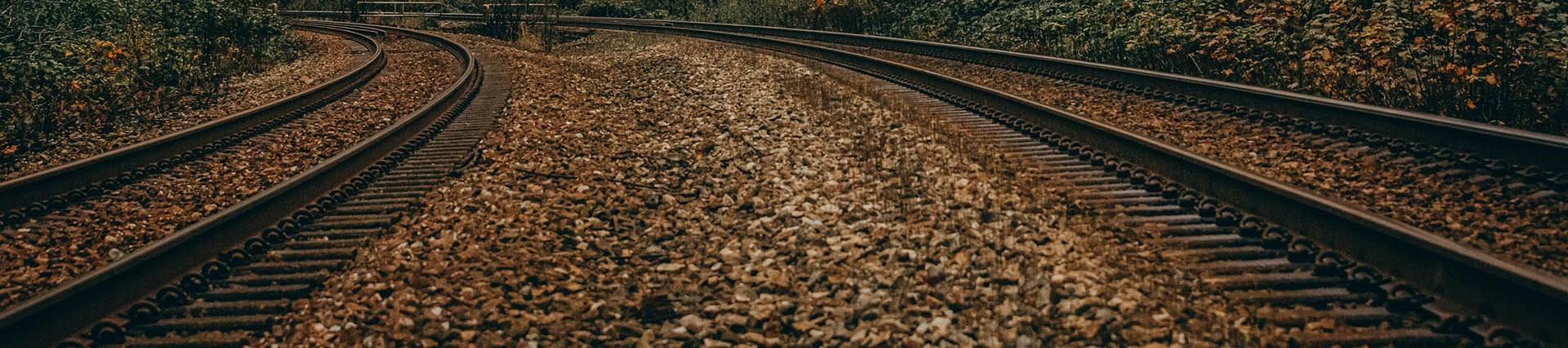 two railway lines - image focuses on the track ballast