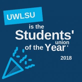 Infographic with the text, 'UWL is the Students' Union of the Year'