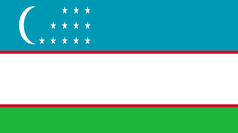 The flag for Uzbekistan
